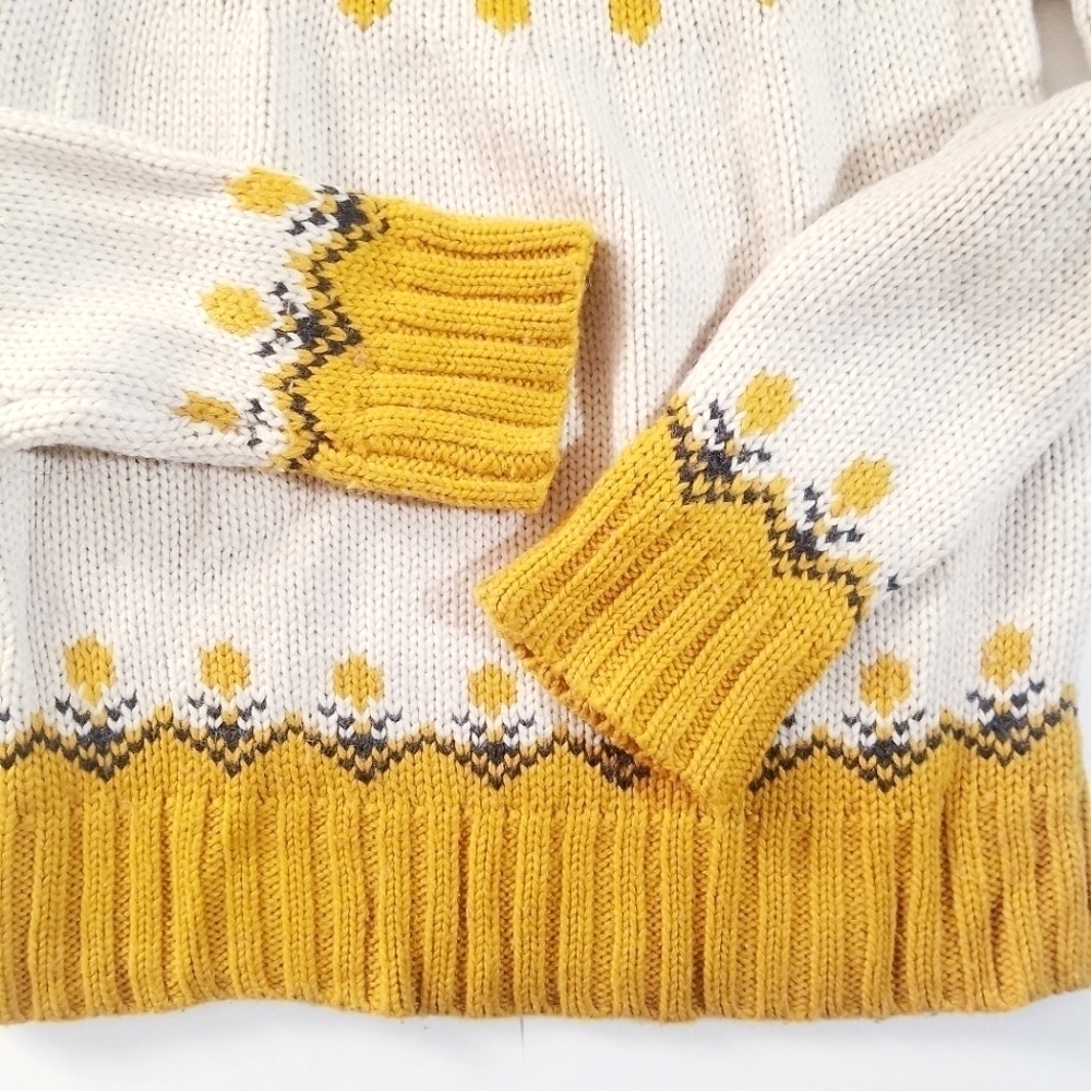 Nasty Gal J.O.A. Malia Mock Neck Sweater JOA Chunky Knit Fair Isle - Picture 10 of 16